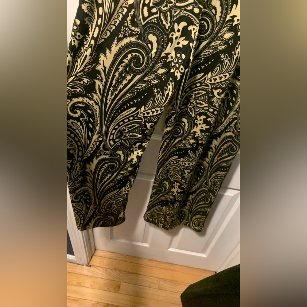 NWT WHITE MARK 2XL silky palazzo black /cream paisley